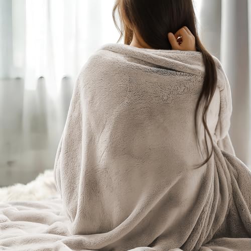 Fleece Throw Blanket 50x60 Inches - Lightweight Plush Flannel for Couch & Home
