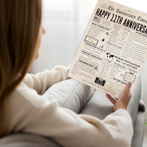Jumbo 11th Anniversary Card for Wife or Husband | Romantic Gift