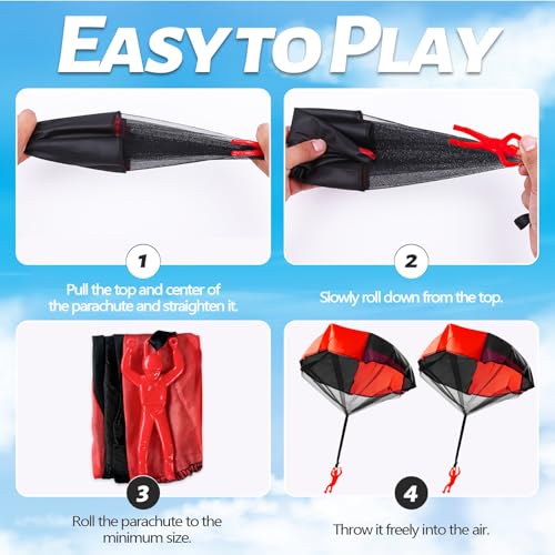 10 Pack Tangle-Free Parachute Toys for Kids - Indoor & Outdoor Fun