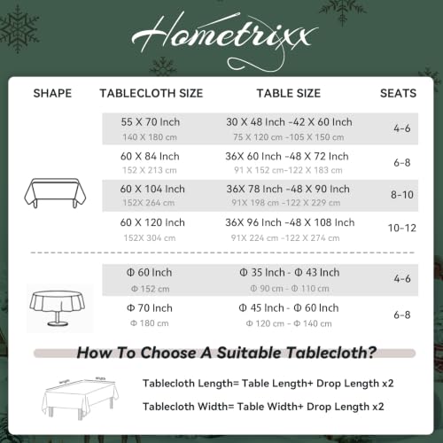Christmas Snowman Cardinal Deers Tablecloth 60x120 Inch - White, Rectangular