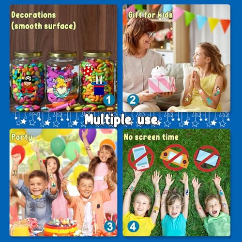 Glow in the Dark Temporary Tattoos for Kids Party Favors 30 Sheets