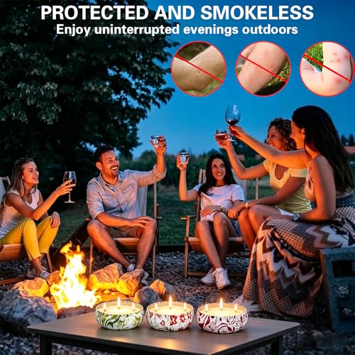 Golabarell 3-Wick Citronella Candles for Outdoor Patio - 3 Pack Soy Wax