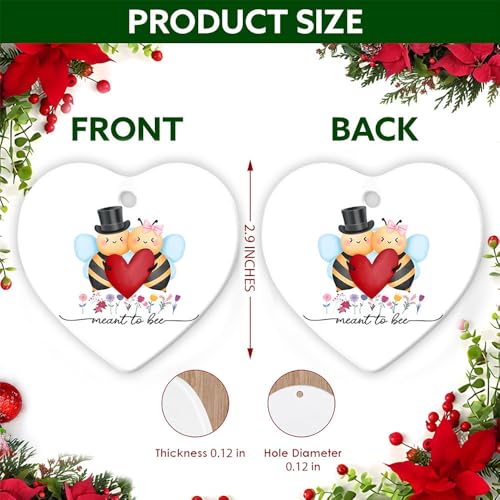 Meant To Bee Couples Christmas Ornament - Heart Gift for Engagement & Wedding