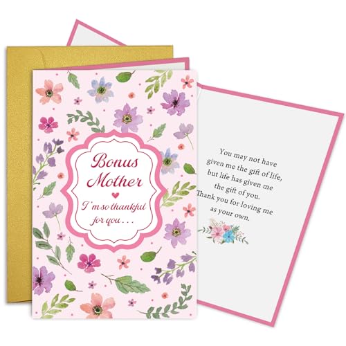Heartfelt Floral Mother's Day Card for Stepmom & Bonus Mom