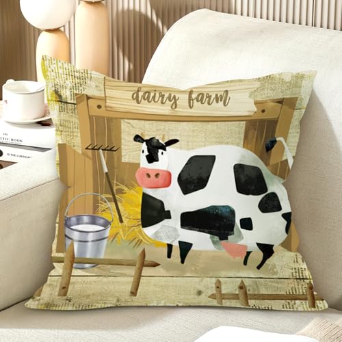 Farmhouse Animal Throw Pillow Covers - Set of 4, 18x18 Velvet