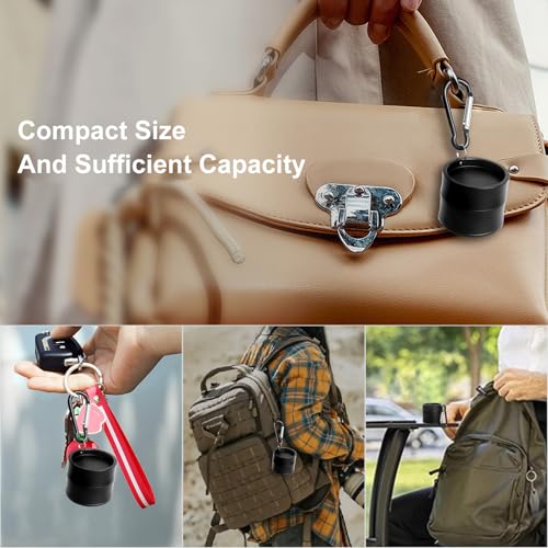KONIDUN Mini Travel Jewelry Keychain Case - 1-Tier Black Ring Holder