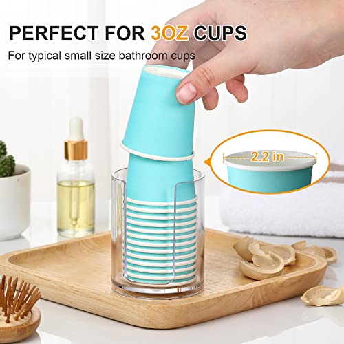 AOZITA Bathroom Cup Dispenser - 2 Pack Mouthwash Cups Holder