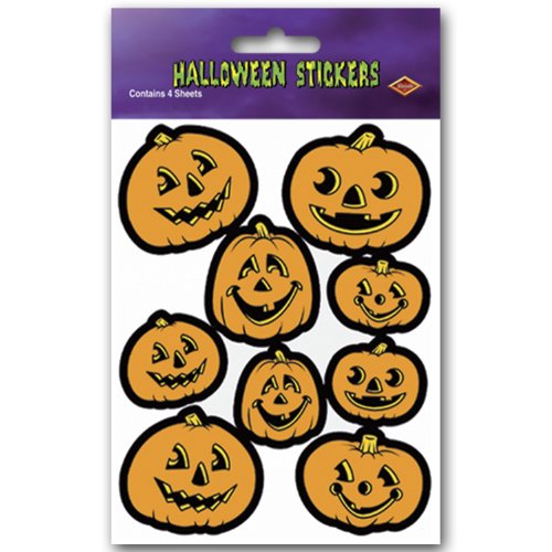 Jack-O-Lantern Stickers - 4 Sheets for Halloween Fun