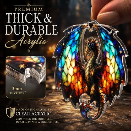 Dragon Christmas Ornament - Gothic Fantasy Stained Glass Dragon for Holiday Tree - Variation: Dragon