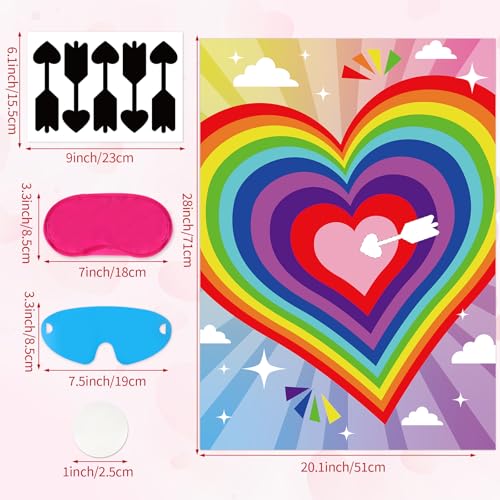 Pin The Arrow On The Heart Valentines Game Set for Kids