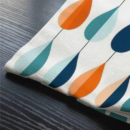 Smooffly Mid-Century Modern Lumbar Throw Pillow Cover, 12x20 Cotton Linen