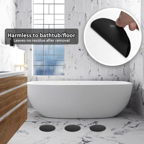 24 PCS Black Round Non-Slip Bathtub Stickers - Adhesive Decals