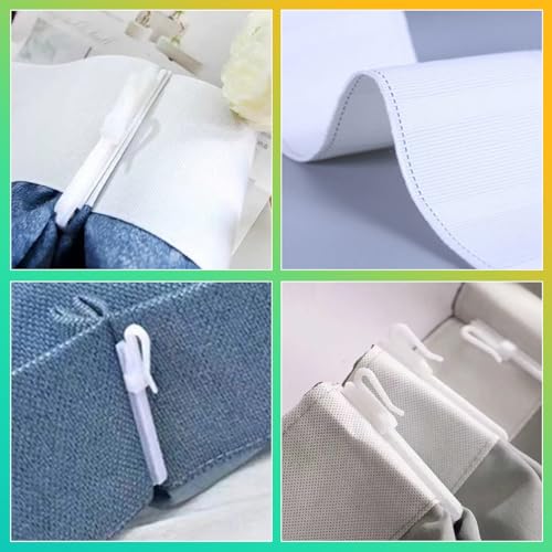 80-Piece Adjustable Pinch Pleat Curtain Hooks - 85mm Plastic Drapery Hooks