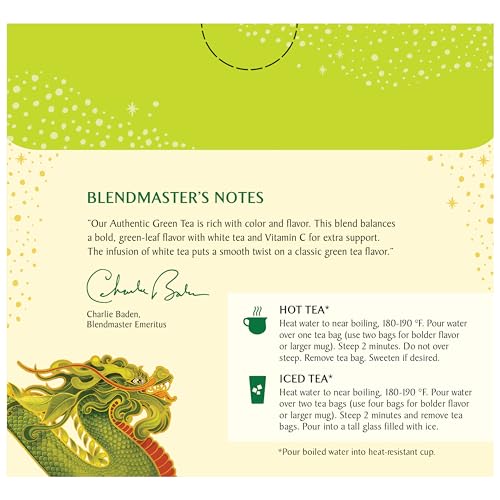 Celestial Seasonings Authentic Green Tea 40 Count - Smooth & Natural