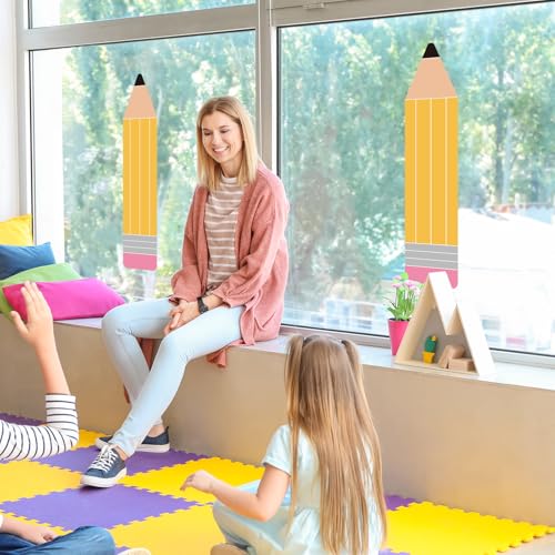 Whaline Extra Large Pencil Window Clings - Back to School Decor