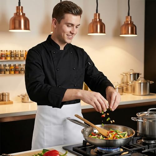 White Half-Apron and Chef Hat Set for Cooking & Baking