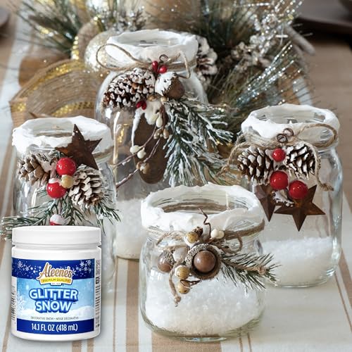 Aleene's Glitter Snow Glue, Fake Snow Crafting Texture, 14 oz Tub