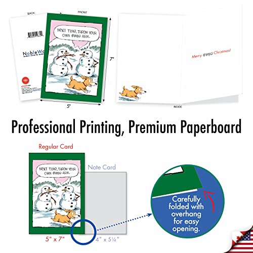 Funny Christmas Dog Snowman Arm Greeting Card - Holiday Humor, NobleWorks