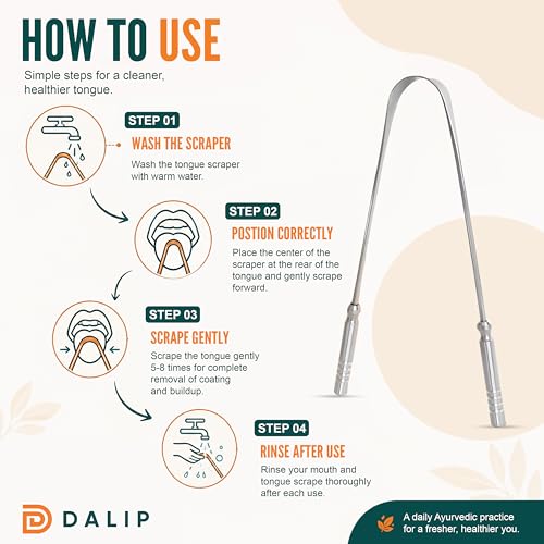Glam by Dalip Stainless Steel Tongue Scraper with Travel Case