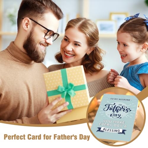Cute Father's Day Card for Husband - 8x5 inches, Dual Page Design