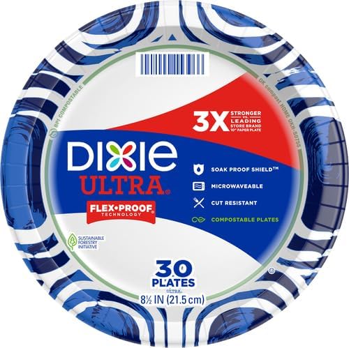 Dixie Ultra Disposable Paper Plates - 8.5 Inch Lunch & Dinner Size - 300 Count (10 Packs of 30)