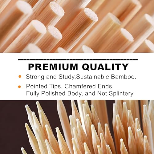 4-Inch Natural Bamboo Skewers - 200 Pack for Appetizers & BBQ
