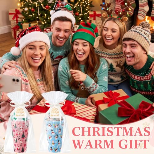 Pastel Christmas Party Favors Set - Stockings, Mugs, Wrapping Supplies, 12 Sets