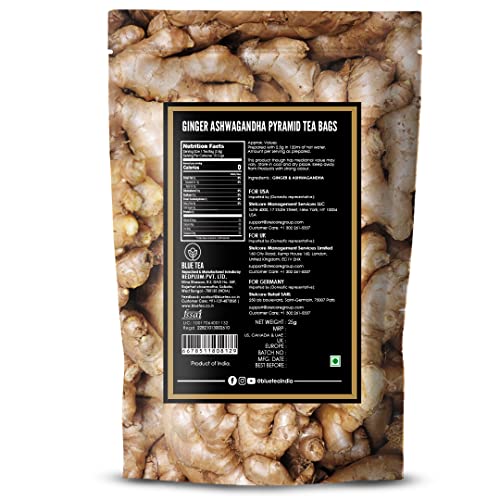 Ginger Ashwagandha Herbal Tea Bags - 10 Count, Caffeine Free