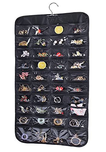 Bloss Double-Sided Hanging Jewelry Organizer - 80 Pocket Storage Bag