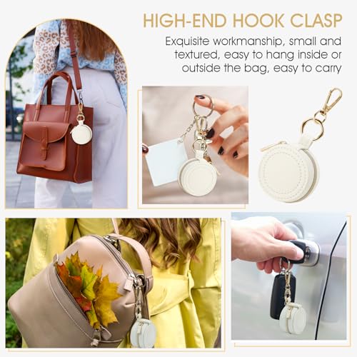 AUUTI Portable Ring Keychain Holder - Small Travel Jewelry Case, White