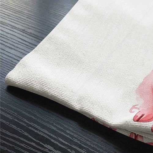 Smooffly Watercolor Pig Throw Pillow Cover, 12x20 Inch Cotton Linen Cushion