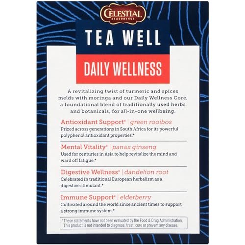 Organic Turmeric Spice Wellness Tea – Herbal Tea for Daily Support, 12 Bags