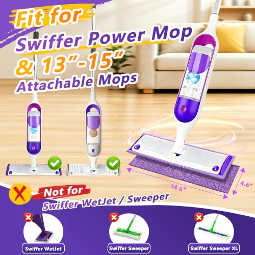 FIXSMITH 4 Pack Reusable Microfiber Mop Pads for Swiffer Power & Spray Mops