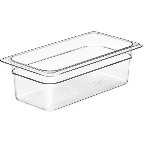 Cambro 1/3 GN Food Pan, 4" Deep, 6/PK, Clear, 34CW-135, White