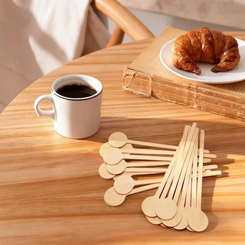 Wooden Coffee Stirrers - 20 Pack Eco-Friendly 6 Inch Stir Sticks