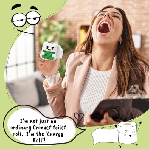 Funny Positive Crochet Gag Gift - Handmade Mini Toilet Roll