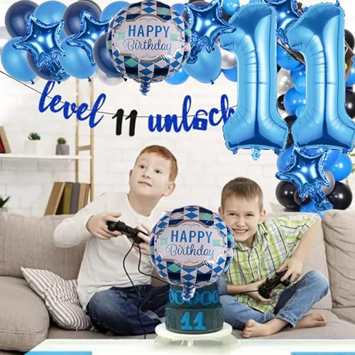 16th Birthday Decorations with 29 Pcs Blue Balloons Set
