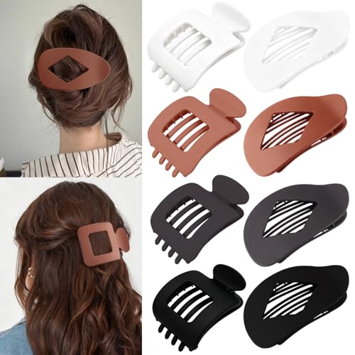 Atoden Flat Hair Claw Clips Large Non-Slip Hair Accessories for Thick Hair 8Pcs