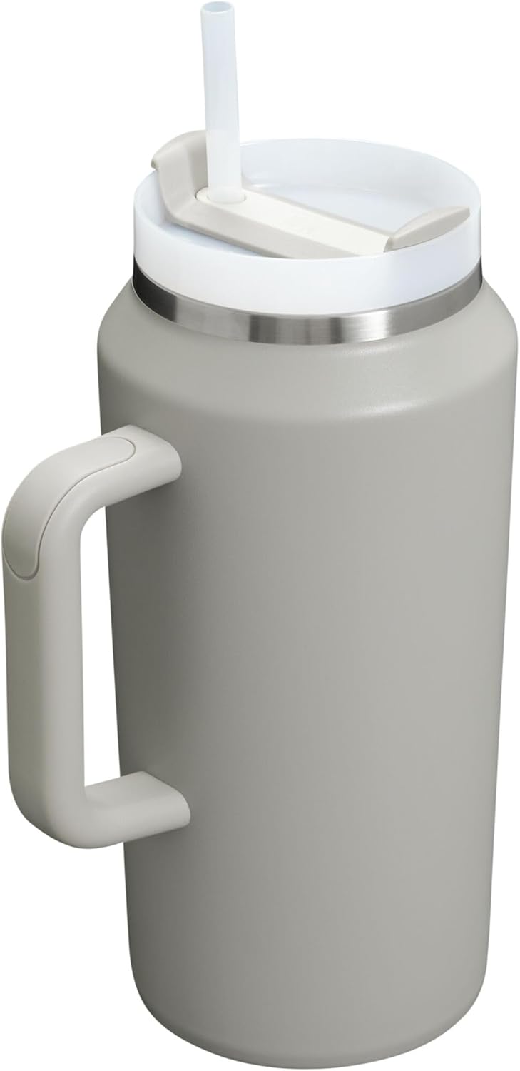 STANLEY Quencher H2.0 Tumbler - 64 oz Insulated Stainless Steel Cup with Handle & Straw | BPA-Free | Ash Color