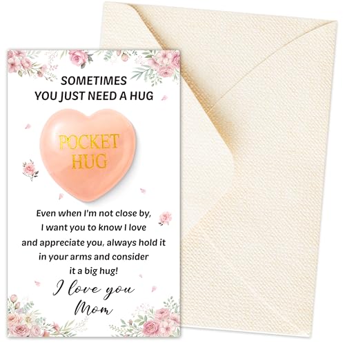 Pocket Hug Pink Rose Quartz Heart Keepsake Gift for Mom
