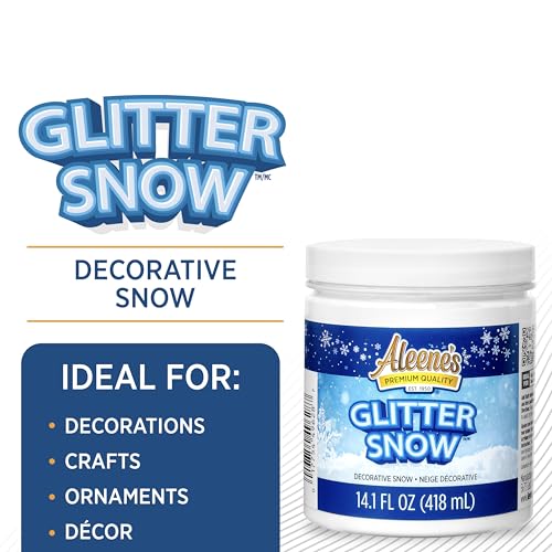 Aleene's Glitter Snow Glue, Fake Snow Crafting Texture, 14 oz Tub