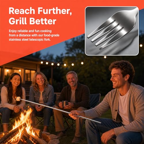 Extendable Telescopic Fork - 8.7 to 25.4 Inch Stainless Steel Cutlery