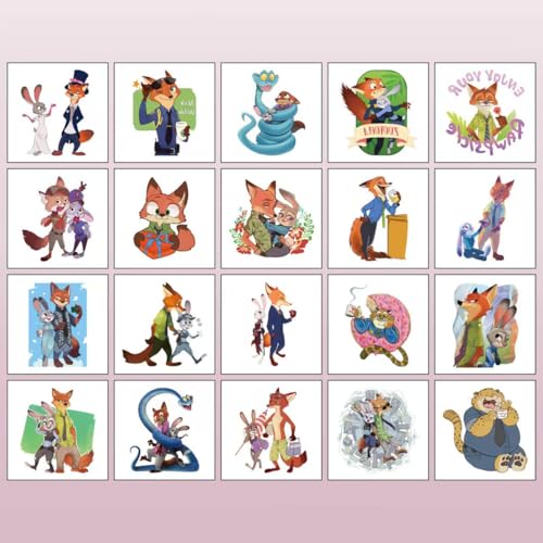 Zootopia Temporary Tattoos 20pcs Kids Party Favors & Decorations