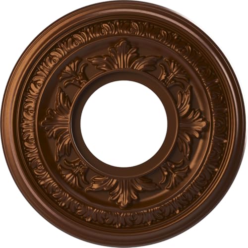 Ekena Millwork Baltimore Ceiling Medallion, 10-in. Metallic Dark Copper PVC
