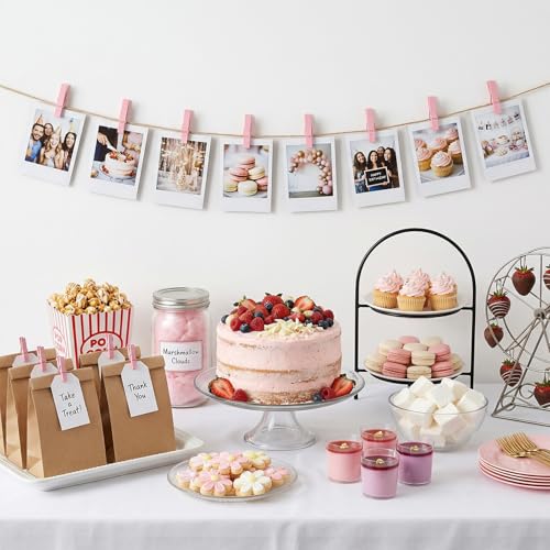 Sorcristy 200PCS Pink Mini Wooden Clothespins, 1.2-Inch Small Photo Clips