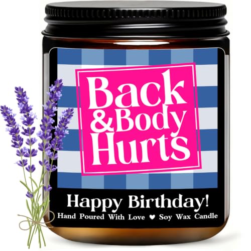 SatisGift Funny Birthday Scented Candle - Lavender & Vanilla, 9 oz Blue