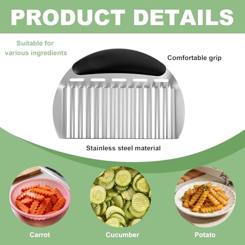 Stainless Steel Onion Holder Slicer & Crinkle Cutter for Kitchen