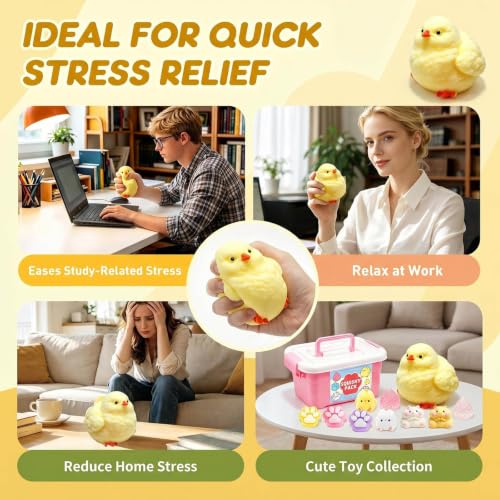 13-Pack Squishy Fidget Toy Set - Soft Silicone Stress Relief Toys for Kids