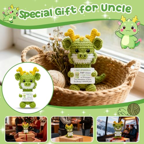 Handmade Crochet Dinosaur Gift for Uncle - I Love You UncleSaurus