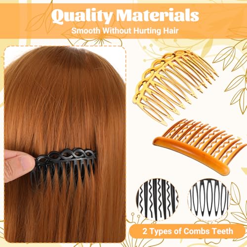 16-Piece Plastic Hair Side Combs Twist Decorative Hair Clip Set